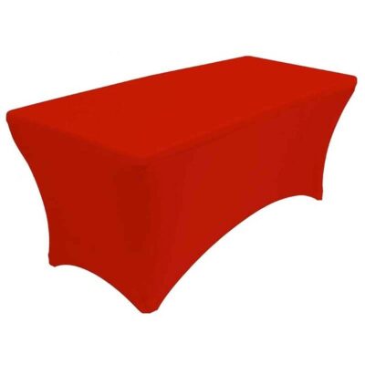 Nappe housse élastique rouge pour table 180cm