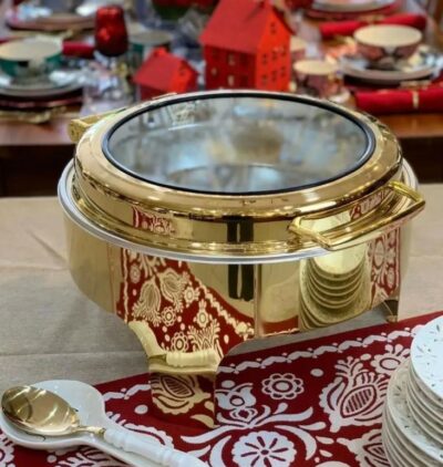 Chafing dish Luxe 8L rond doré – Image 2