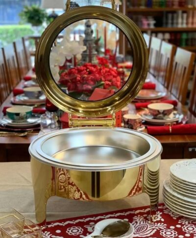 Chafing dish Luxe 8L rond doré