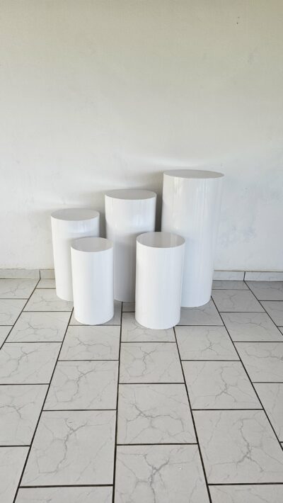 Présentoirs colonnes blanc x5
