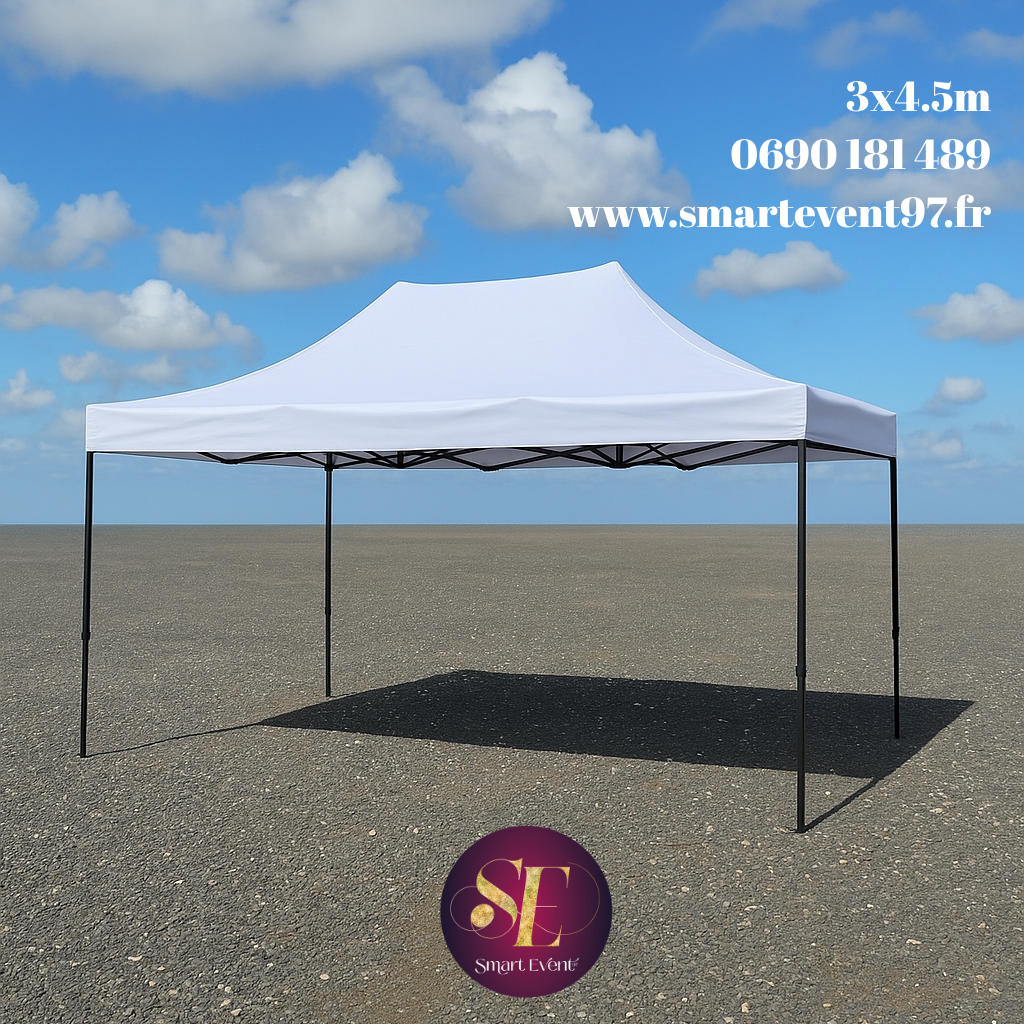 Chapiteau 3x4.5m toile blanche