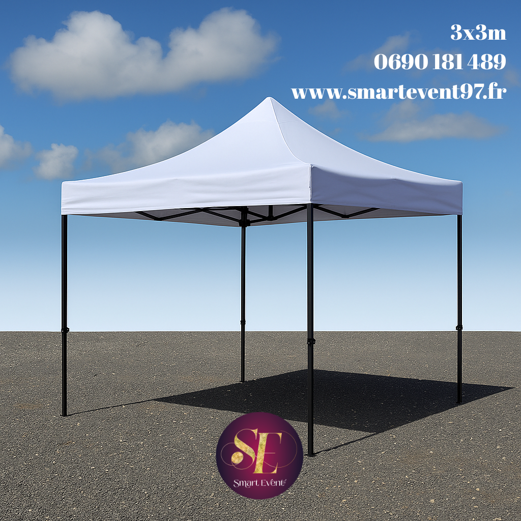 Chapiteau 3x3m toile blanche