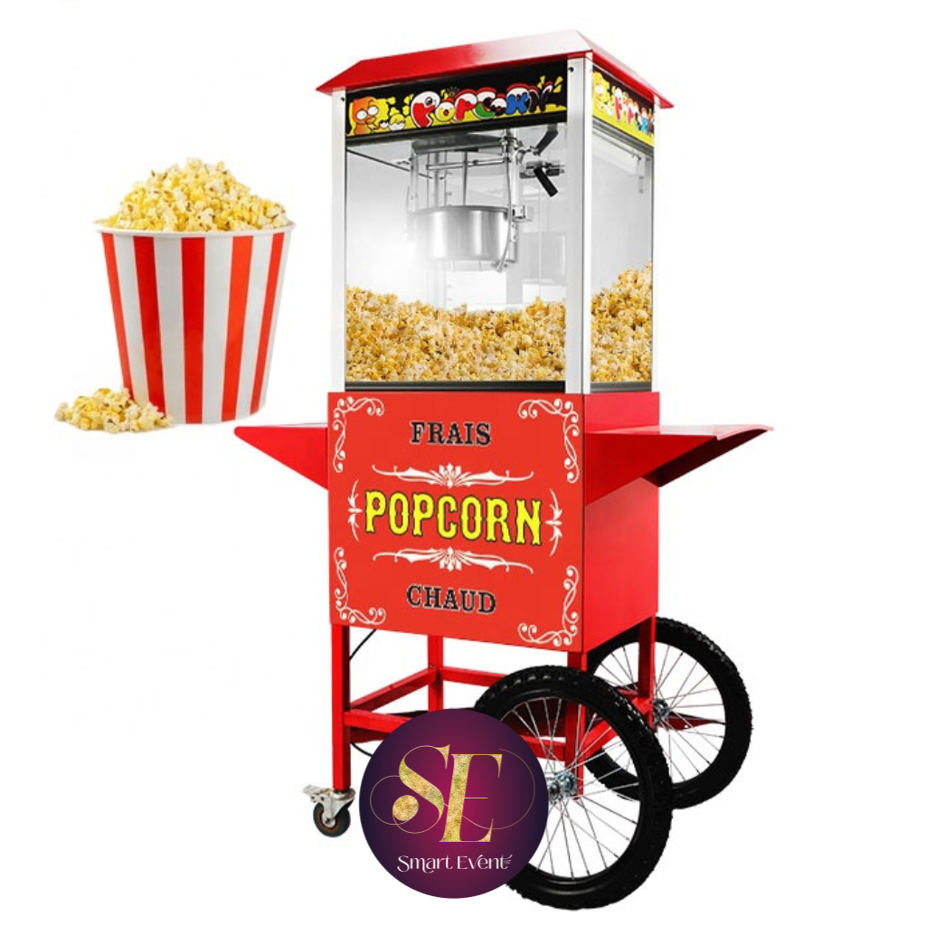 Machine Pop corn simple sur chariot